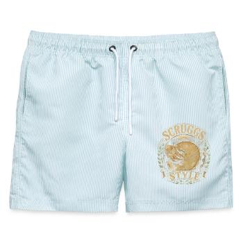 Bluegrass Musik Scruggs Style - Männer Badeshorts - hellblau gestreift - Vorne - AI Model Male 178 light (178cm)