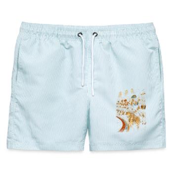 Roller Derby - Männer Badeshorts - hellblau gestreift - Vorne - AI Model Male 178 light (178cm)