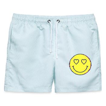 Trippy Festival Hippie-Musik Trippy - Männer Badeshorts - hellblau gestreift - Vorne - AI Model Male 178 light (178cm)