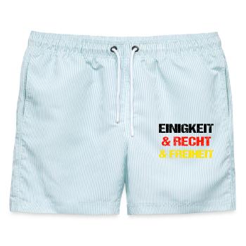 Einigkeit Recht Freiheit Schwarz Rot Gold - Männer Badeshorts - hellblau gestreift - Vorne - AI Model Male 178 light (178cm)