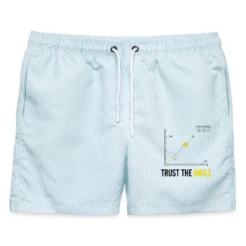 Trust the Angle Padel Tennis - Schwarz - Männer Badeshorts - hellblau gestreift - Vorne - AI Model Male 178 light (178cm)