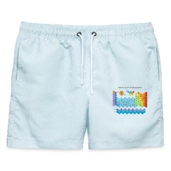 Periodic Table Of The Elements Hexagon Rainbow - Männer Badeshorts - hellblau gestreift - Vorne - AI Model Male 178 light (178cm)