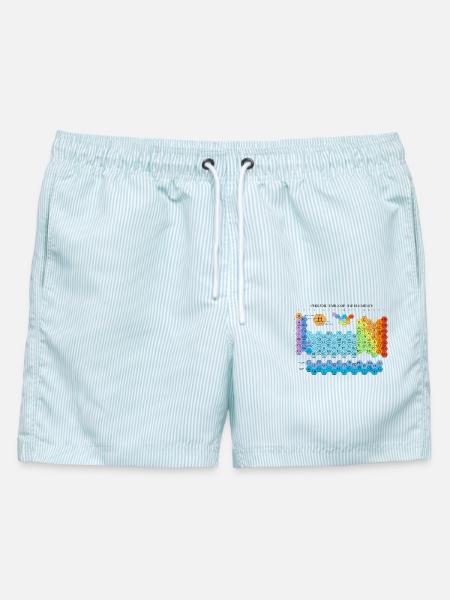 Periodic Table Of The Elements Hexagon Rainbow - Männer Badeshorts - hellblau gestreift