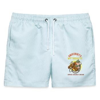 University of Wytschaete - Männer Badeshorts - hellblau gestreift - Vorne - AI Model Male 178 light (178cm)