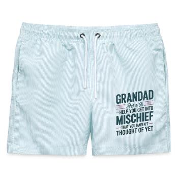 Opa ist hier, um dir zu helfen, in Mischief einzusteigen - Männer Badeshorts - hellblau gestreift - Vorne - AI Model Male 178 light (178cm)