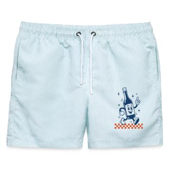 Wein Rotwein Weißwein Weinliebhaber - Männer Badeshorts - hellblau gestreift - Vorne - AI Model Male 178 light (178cm)