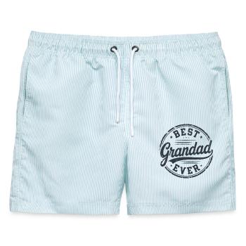 Bester Opa aller Zeiten - Männer Badeshorts - hellblau gestreift - Vorne - AI Model Male 178 light (178cm)