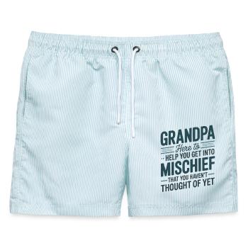 Opa ist hier, um dir zu helfen, in Mischief einzusteigen - Männer Badeshorts - hellblau gestreift - Vorne - AI Model Male 178 light (178cm)