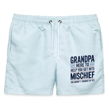 Opa ist hier, um dir zu helfen, in Mischief einzusteigen - Männer Badeshorts - hellblau gestreift - Vorne - AI Model Male 178 light (178cm)