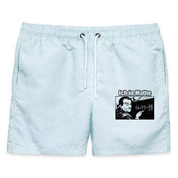 Super lustiges Mathe Design Ich in Mathe - Männer Badeshorts - hellblau gestreift - Vorne - AI Model Male 178 light (178cm)