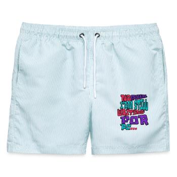 No Spoilers PC Gamer Shirt - Männer Badeshorts - hellblau gestreift - Vorne - AI Model Male 178 light (178cm)