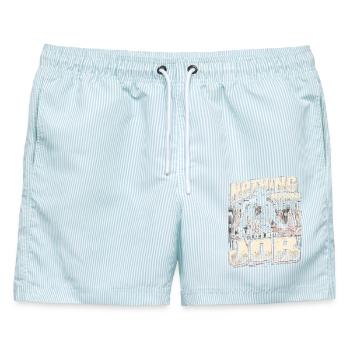 Metzger Schlachter Nothing Personal Its My Job - Männer Badeshorts - hellblau gestreift - Vorne - AI Model Male 178 light (178cm)