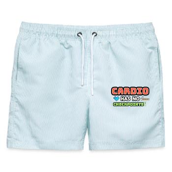 Cardio hat keine Kontrollpunkte - Männer Badeshorts - hellblau gestreift - Vorne - AI Model Male 178 light (178cm)