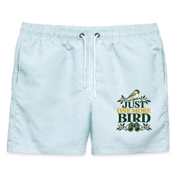 Nur Noch Ein Vogel Minimalistisches Birding Design - Männer Badeshorts - hellblau gestreift - Vorne - AI Model Male 178 light (178cm)