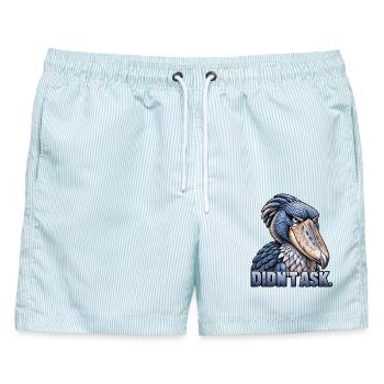 Shoebill – Hat nicht gefragt - Männer Badeshorts - hellblau gestreift - Vorne - AI Model Male 178 light (178cm)
