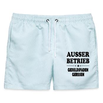 Ausser Betrieb Geduldsfaden gerissen Sprüche - Männer Badeshorts - hellblau gestreift - Vorne - AI Model Male 178 light (178cm)
