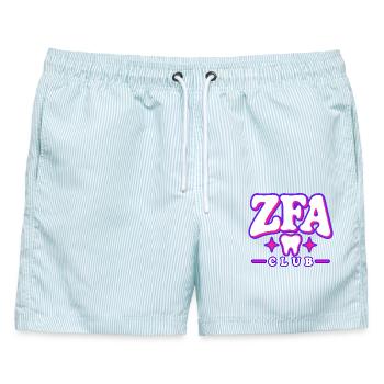ZFA Club – Zahnmedizin mit Herz und Style - Männer Badeshorts - hellblau gestreift - Vorne - AI Model Male 178 light (178cm)