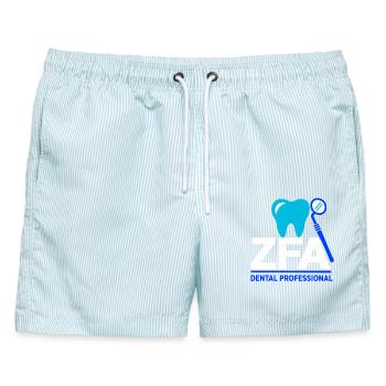 ZFA Dental Professional – Zahnmedizin Beruf - Männer Badeshorts - hellblau gestreift - Vorne - AI Model Male 178 light (178cm)