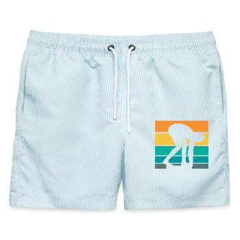 Schwimmsport Schwimmer Spruch Geschenk - Männer Badeshorts - hellblau gestreift - Vorne - AI Model Male 178 light (178cm)