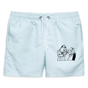 Brutaler Zahnarzt - Männer Badeshorts - hellblau gestreift - Vorne - AI Model Male 178 light (178cm)