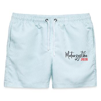 Abschluss der High School 2026 - Männer Badeshorts - hellblau gestreift - Vorne - AI Model Male 178 light (178cm)