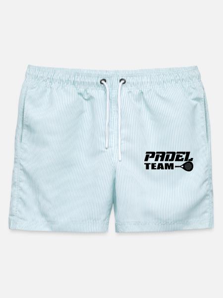 Padel Team - Männer Badeshorts - hellblau gestreift