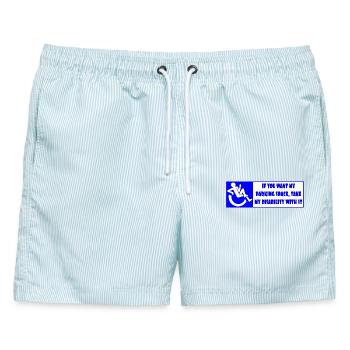 Wenn Sie meinen Parkplatz wollen, nehmen Sie meine Behinderung - Männer Badeshorts - hellblau gestreift - Vorne - AI Model Male 178 light (178cm)