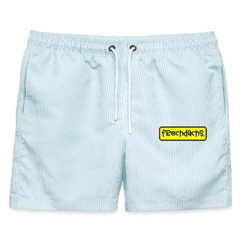Frechdachs Kinder T-Shirt Lustig Geschenk Humor - Männer Badeshorts - hellblau gestreift - Vorne - AI Model Male 178 light (178cm)