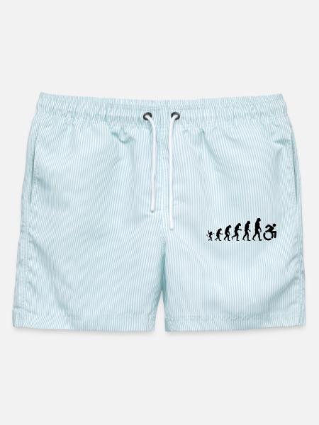 Evolution des Rollstuhls * - Männer Badeshorts - hellblau gestreift