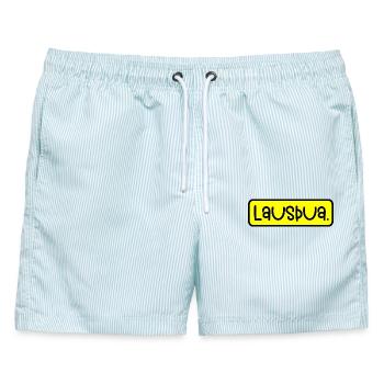 Lausbua Kinder T-Shirt Lustig Geschenk Humor - Männer Badeshorts - hellblau gestreift - Vorne - AI Model Male 178 light (178cm)