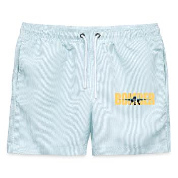 Bomber Su-34 - Männer Badeshorts - hellblau gestreift - Vorne - AI Model Male 178 light (178cm)