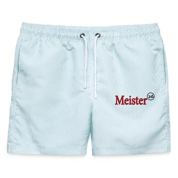 Meister 2026 Meisterschaft - Männer Badeshorts - hellblau gestreift - Vorne - AI Model Male 178 light (178cm)