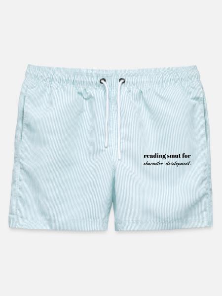 Reading Smut – BookTok Quote Design - Männer Badeshorts - hellblau gestreift