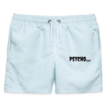 Psycho Lustiges Psychologin Psychologe Statement - Männer Badeshorts - hellblau gestreift - Vorne - AI Model Male 178 light (178cm)