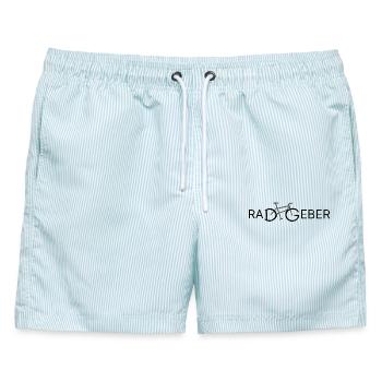 Radgeber – Lustiges Fahrrad Wortspiel für Biker - Männer Badeshorts - hellblau gestreift - Vorne - AI Model Male 178 light (178cm)