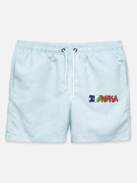Itawaka - Molukken 4 Farben - Männer Badeshorts - hellblau gestreift
