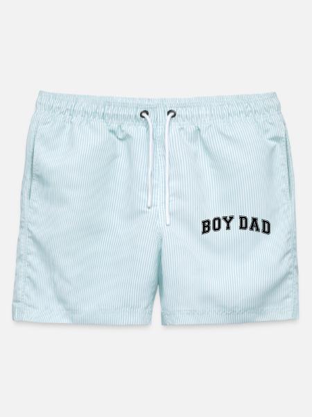 Boy Dad Vater eines Sohnes Papa Vatertag - Männer Badeshorts - hellblau gestreift