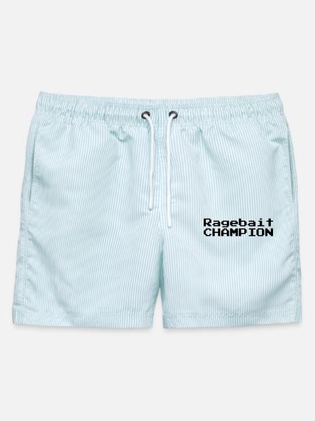 Ragebait CHAMPION - Männer Badeshorts - hellblau gestreift