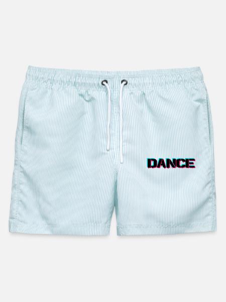 Dance - Männer Badeshorts - hellblau gestreift