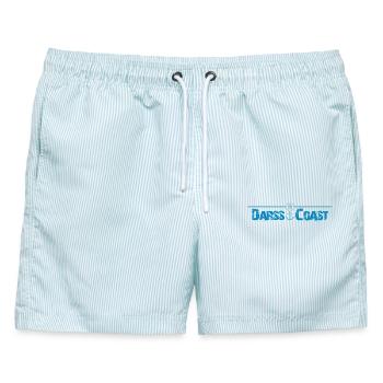 Darss Coast - Dein Statement für den Darss - Männer Badeshorts - hellblau gestreift - Vorne - AI Model Male 178 light (178cm)