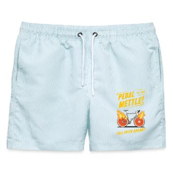 Pedal to the Mettle - Männer Badeshorts - hellblau gestreift - Vorne - AI Model Male 178 light (178cm)