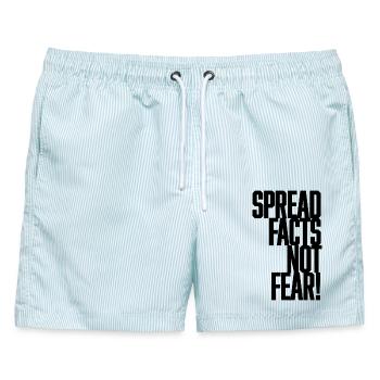 Spread Facts Not Fear - Männer Badeshorts - hellblau gestreift - Vorne - AI Model Male 178 light (178cm)