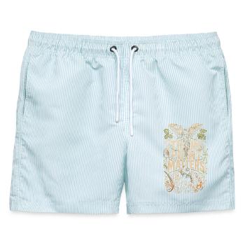 Baumpfleger Baumpflege Tie In Point Matters - Männer Badeshorts - hellblau gestreift - Vorne - AI Model Male 178 light (178cm)
