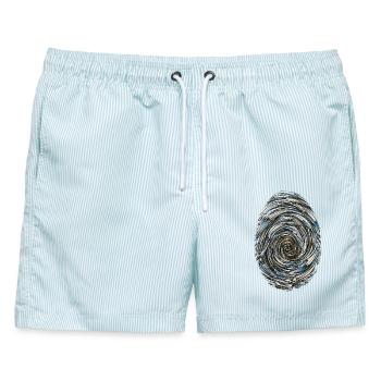 Metallwirbel Spirale Muster - Männer Badeshorts - hellblau gestreift - Vorne - AI Model Male 178 light (178cm)