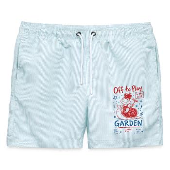 Stadtgärtnern, um im Dreck zu spielen - Männer Badeshorts - hellblau gestreift - Vorne - AI Model Male 178 light (178cm)