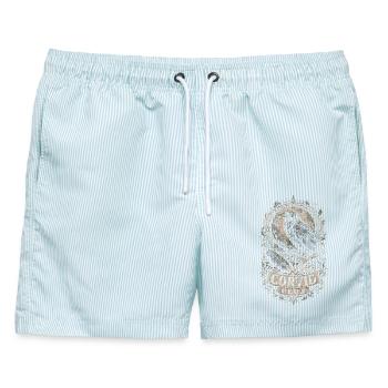Rabe Raben Corvid Club - Männer Badeshorts - hellblau gestreift - Vorne - AI Model Male 178 light (178cm)