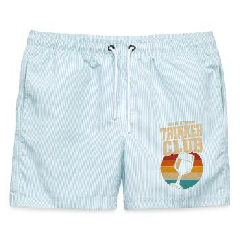 Wein Lecker Weinchen Trinker Club Weinkenner - Männer Badeshorts - hellblau gestreift - Vorne - AI Model Male 178 light (178cm)