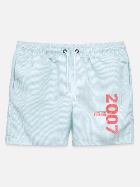 Limited Edition 2007 18. Geburtstag Geschenk - Männer Badeshorts - hellblau gestreift