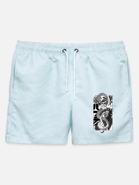 Snake 2 - Männer Badeshorts - hellblau gestreift