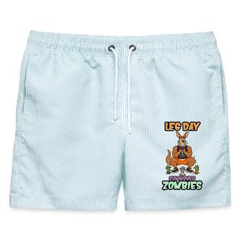 Bein-Tag Beschwörte Zombies Känguru-Arena - Männer Badeshorts - hellblau gestreift - Vorne - AI Model Male 178 light (178cm)